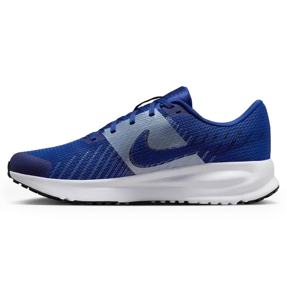Tênis Nike Run Defy Masculino Azul e Branco vista lateral direita mostrando design e logo